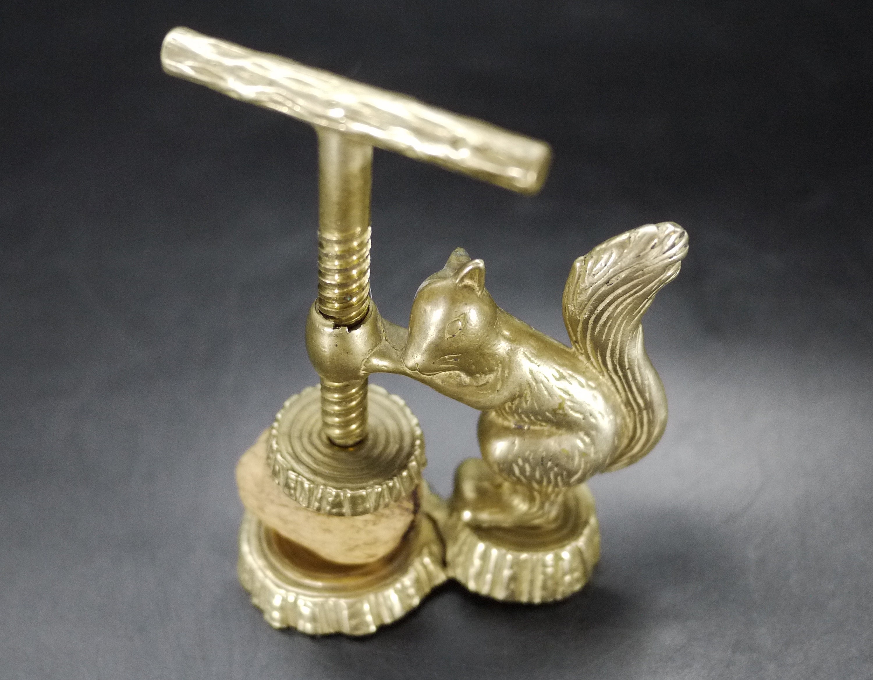 French Brass Nutcracker Figural Squirrel