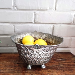 Vintage Franse zilveren fruitschaal met ijsemmer als tafeldecoratie