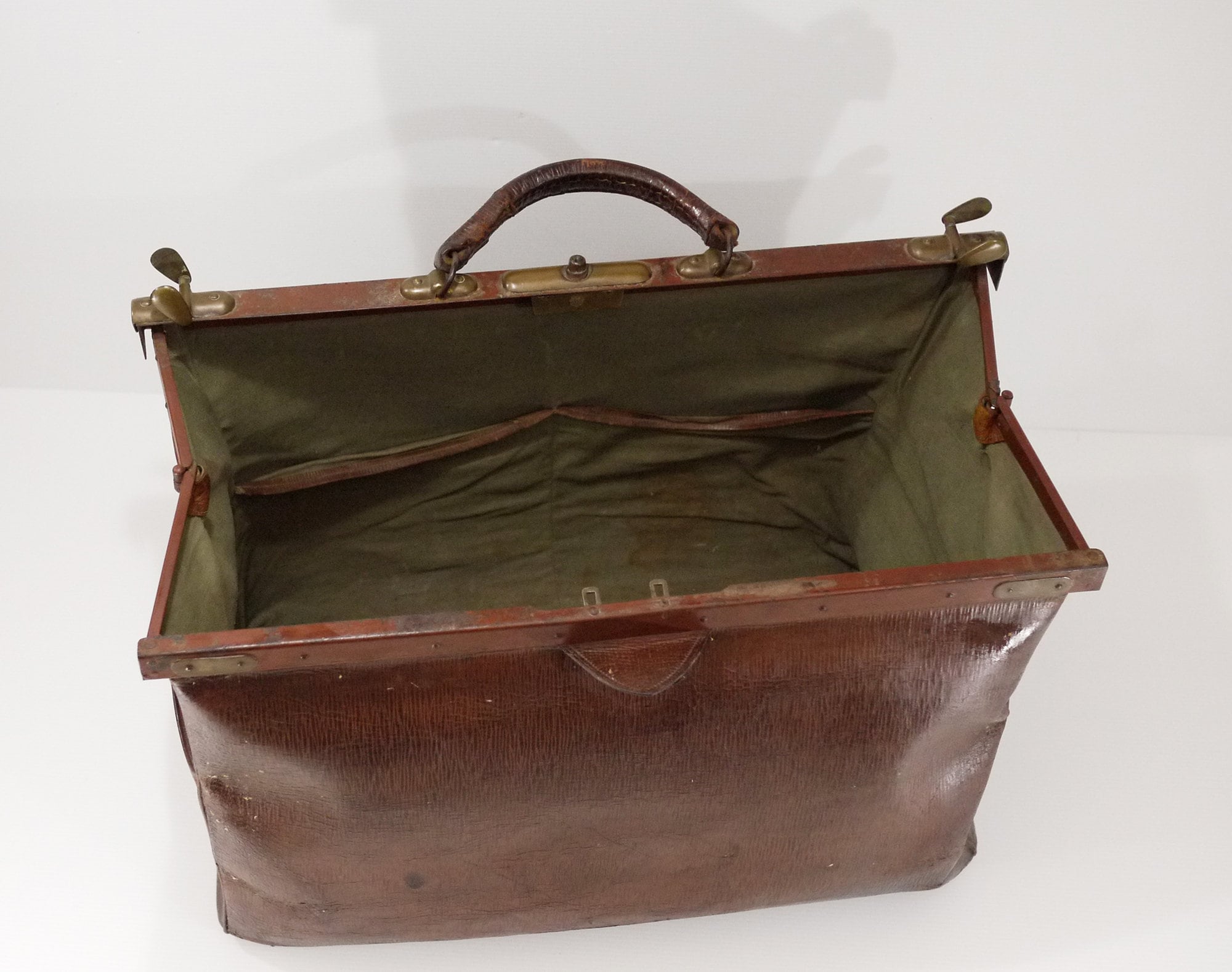 French Antique Leather Doctor's Bag, Medical Bag, Collectible Luggage