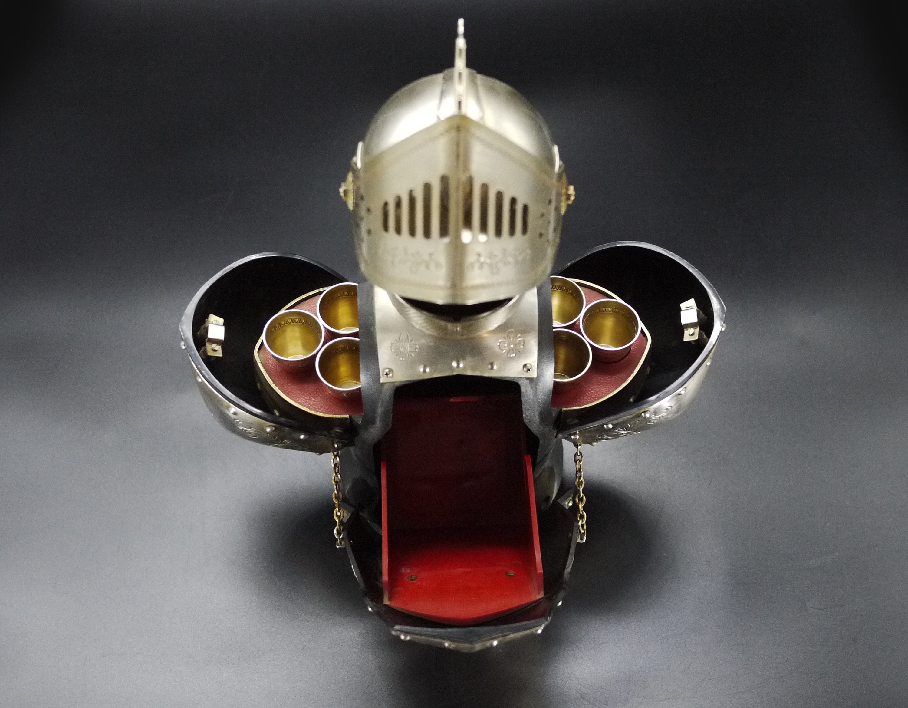 Vintage Knight Bar with Medieval Shot Glasses Set