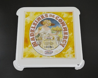 French Enamel Trivet Vintage Pan Stand Metal Advertising Sign Trivet