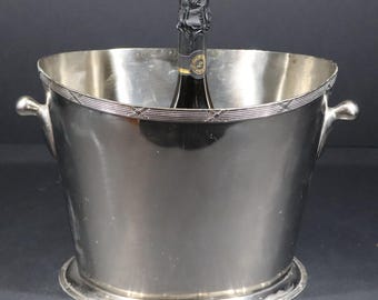 French Champagne Bath Ice Bucket, Stainless Steel Mirror Finish Large Wine Cooler