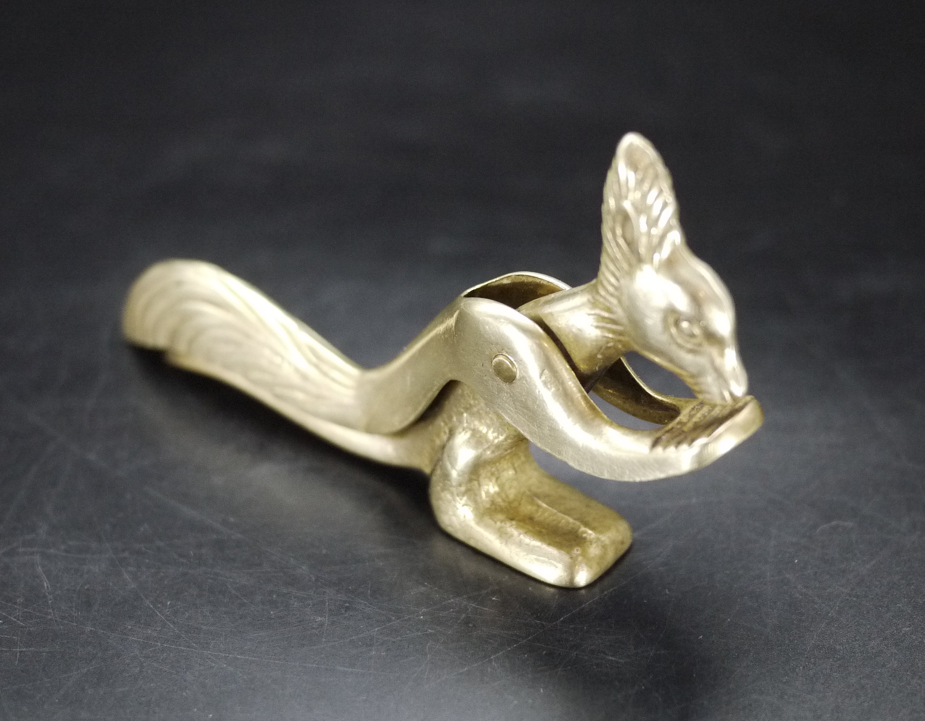 Vintage Brass Squirrel Nutcracker