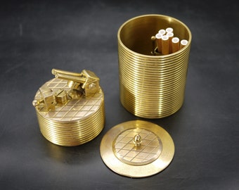 Mid Century Smoking Accessories "Brilux" For Dunhill Table Lighter & Cigarette Box