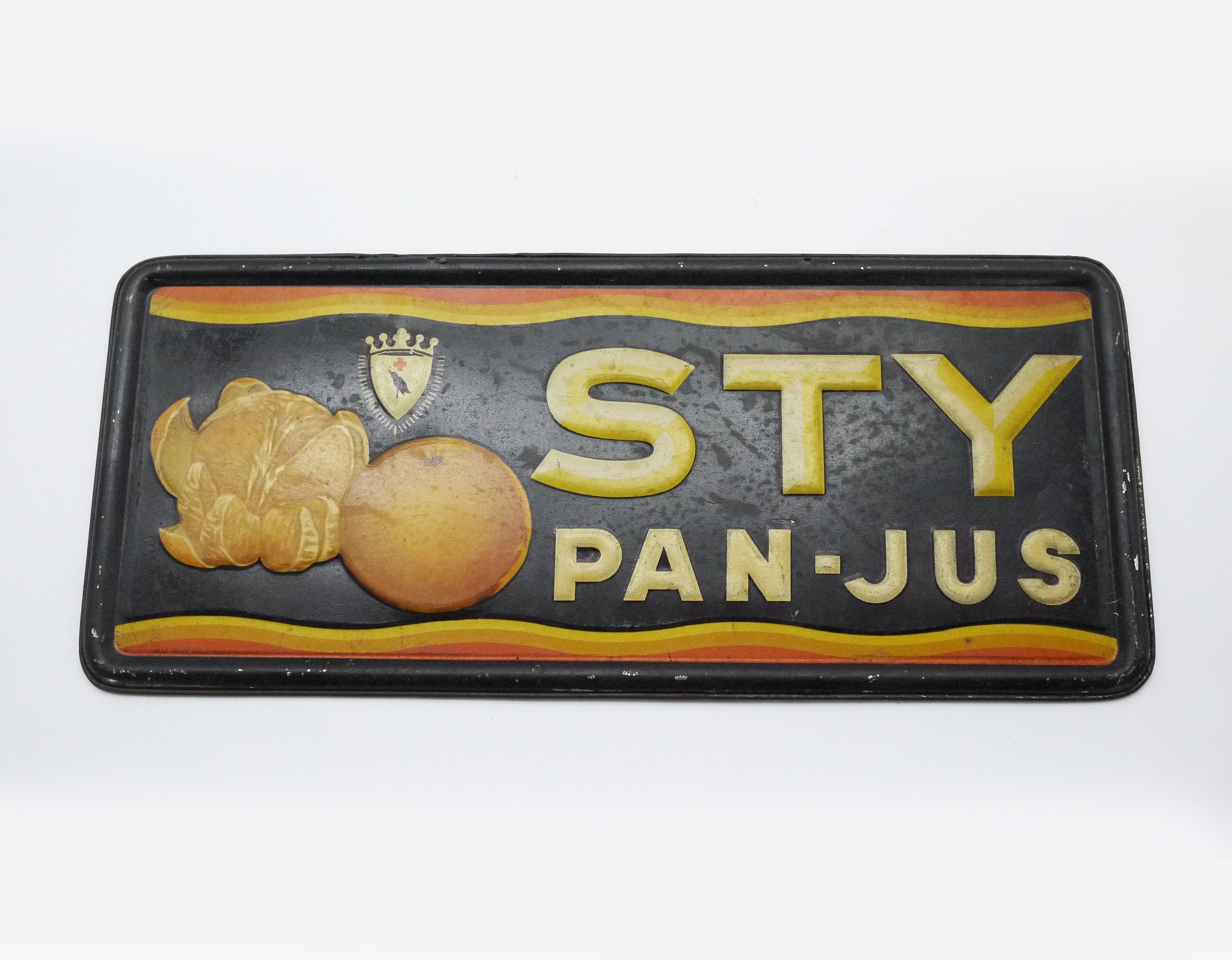Vintage Metal Advertising Sign STY PanJus