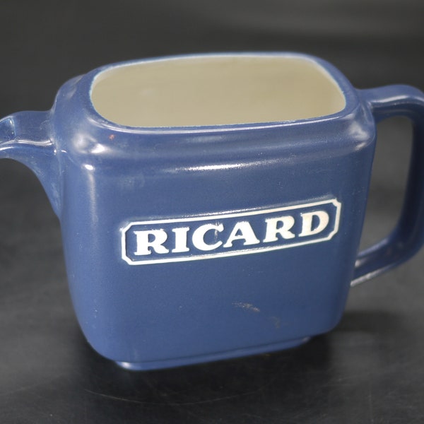 Vintage Ricard Water Pitcher, Blue Ceramic 0.5 l