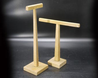 French Vintage Wooden Jewelry Display Stand set of 2 T-Shaped