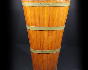 Vintage Wood Grape Basket, French Carved Oak Grape Hod Harvest Basket