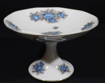Vintage Limoges Compote Dish - French Porcelain Floral Cake Plate