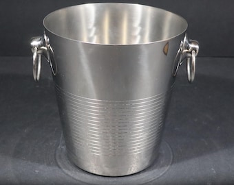Vintage French Champagne Bucket In Chromed Steel by Letang Remy
