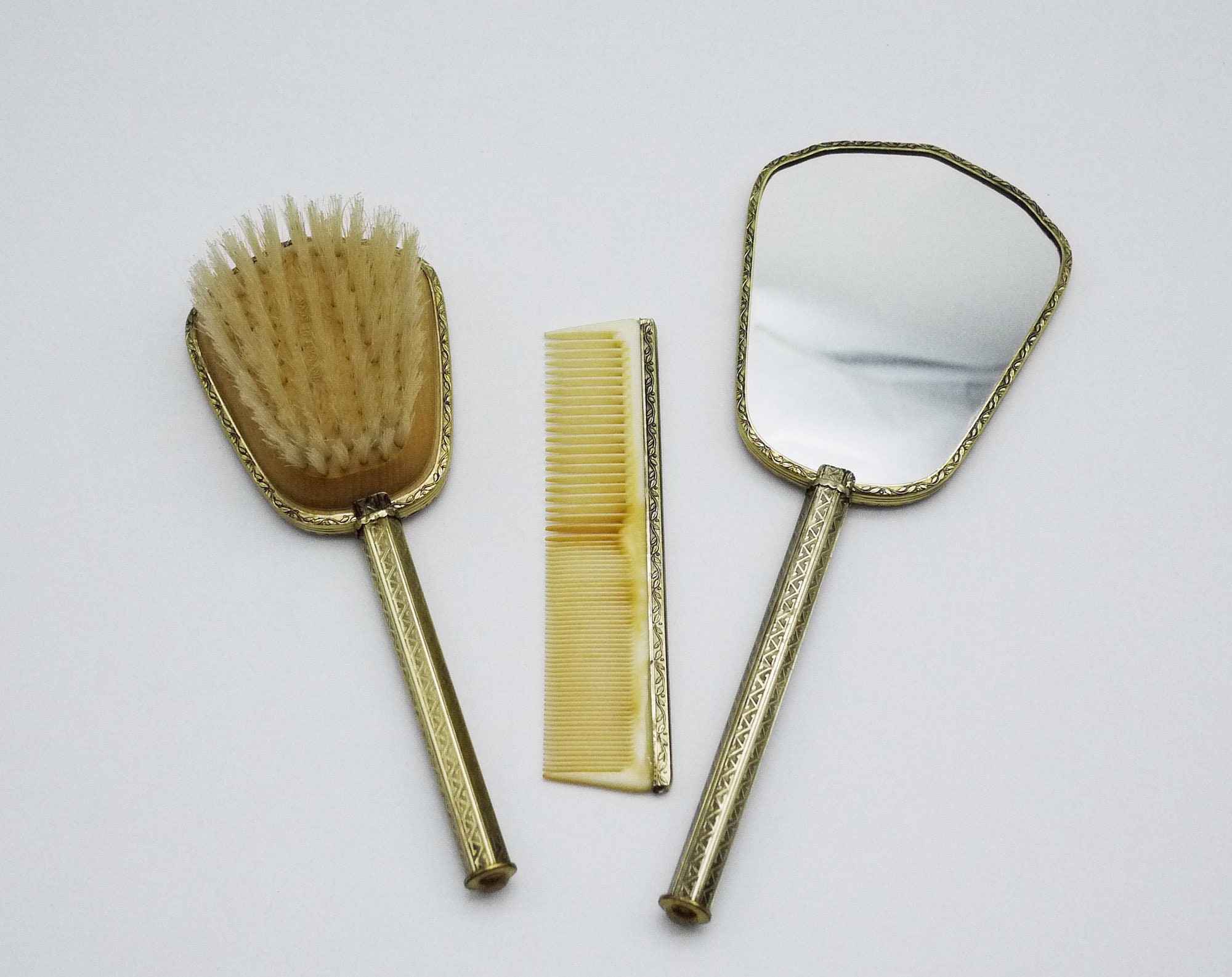 Vanity Dresser Brush Set Master Lambton Red Boy, Vintage Brush and