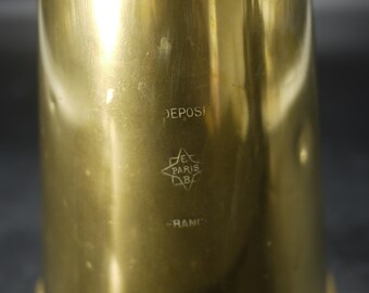 Antico barattolo di polvere da barbiere in rame francese Italia