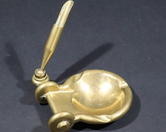 Vintage Brass Shackle Ashtray Nautical Pen Holder