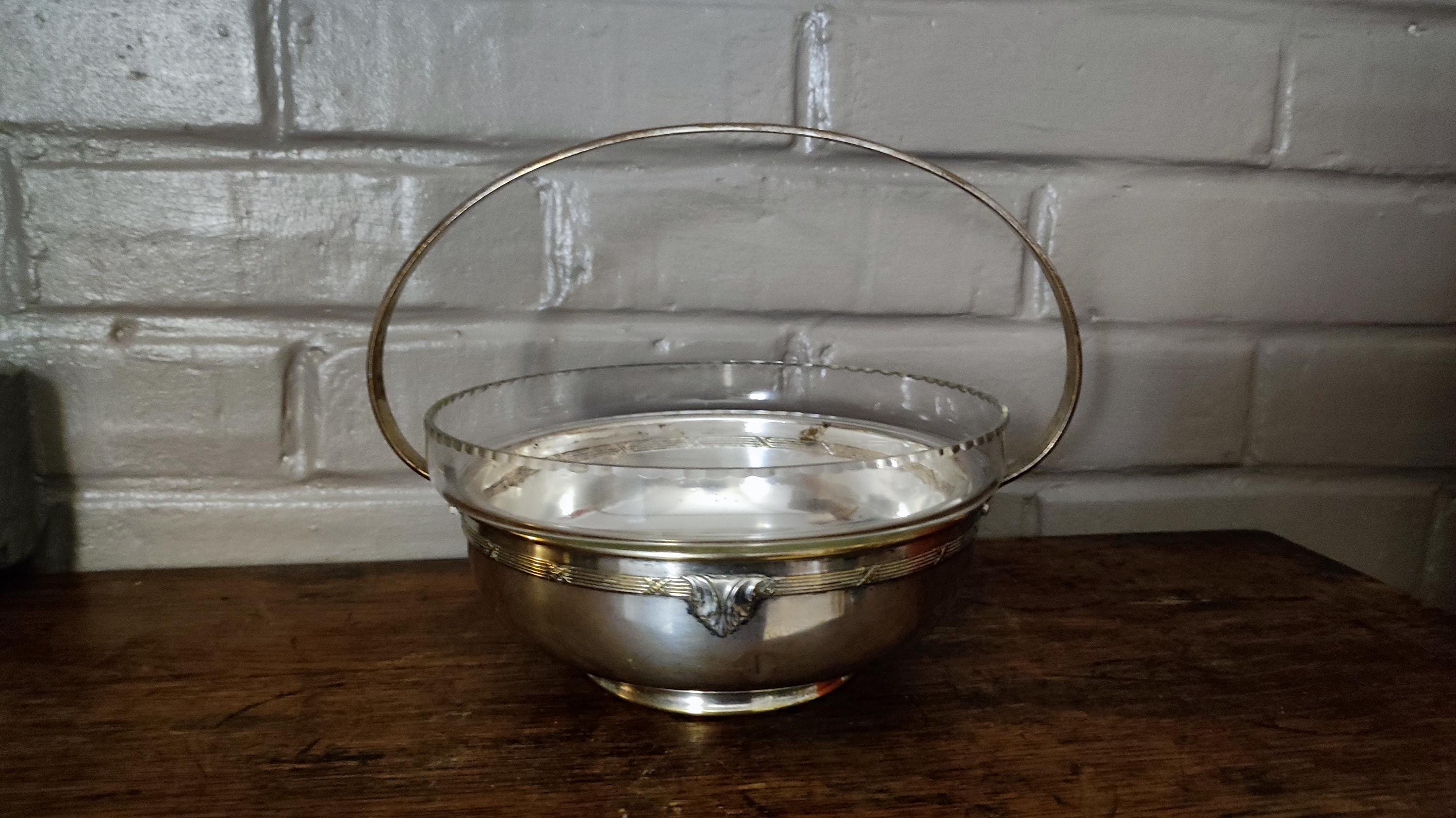Sucrier Ancien Motif Fraise – XIXe – Art Nouveau – Argenté – Métal