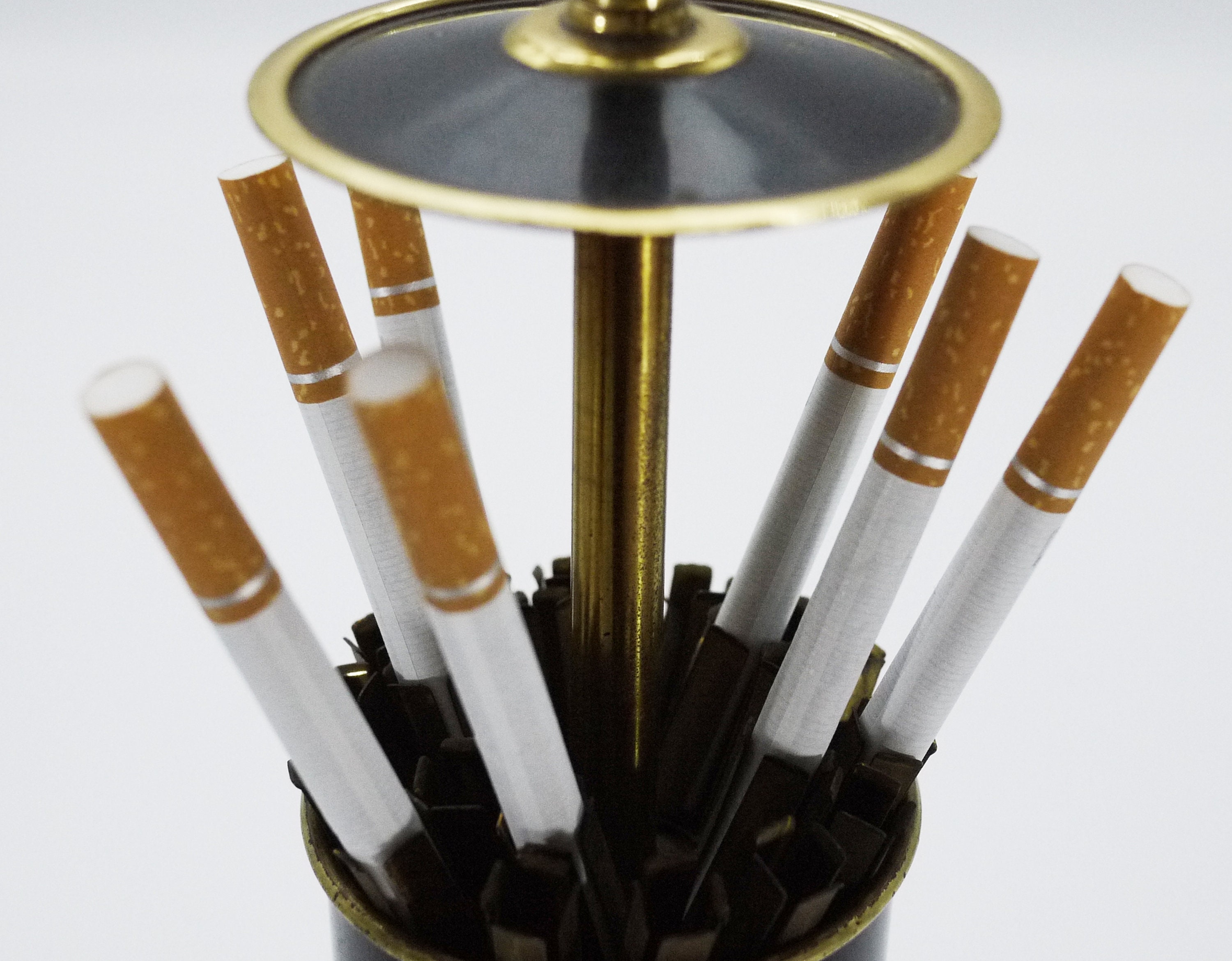 French 60s Cigarette Dispenser Brass and Black