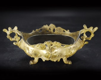 French Gilded Spelter Small Planter
