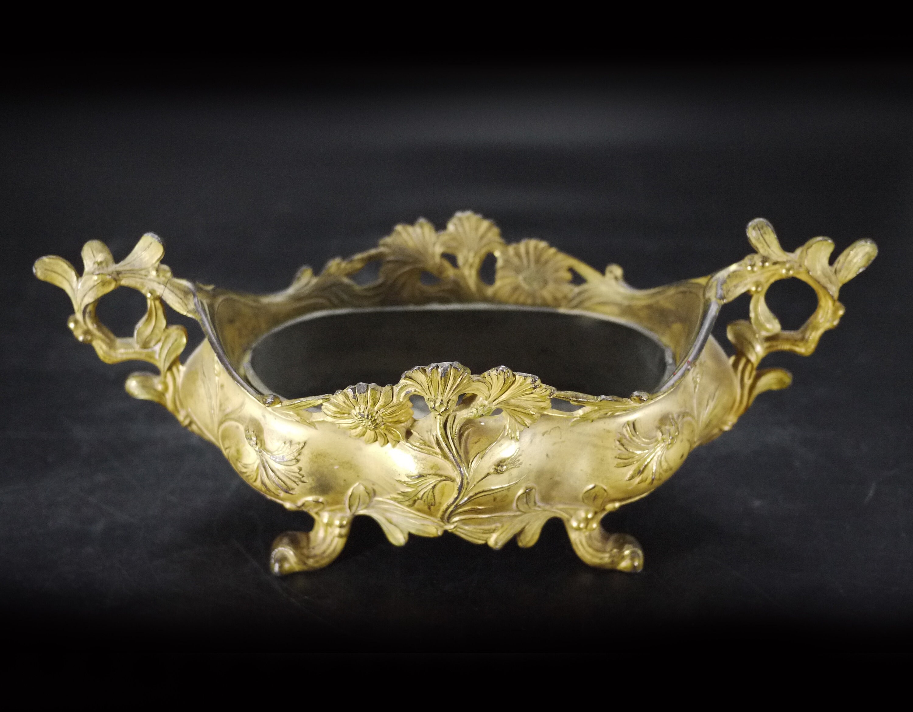 Rococo French Gilded Spelter Small Planter