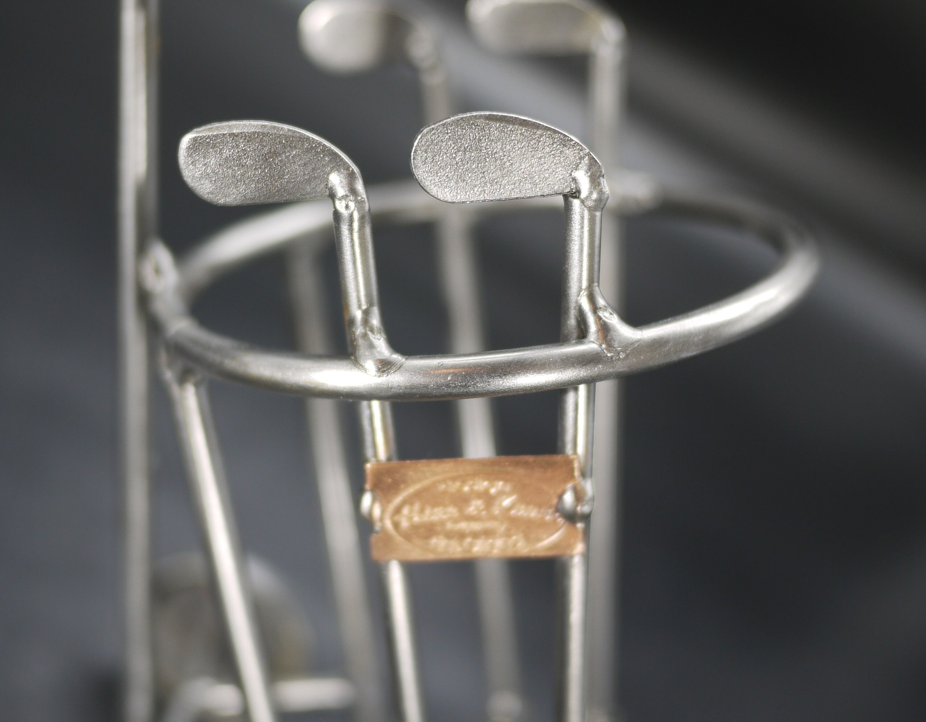 Vintage Golf Bag Wine Bottle Holder Sculpture