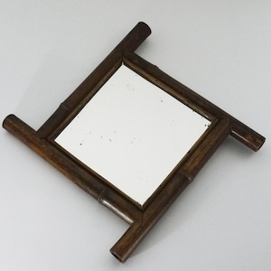 Antique Bamboo Mirror Small Wall Mirror Wood Decorative Mirror