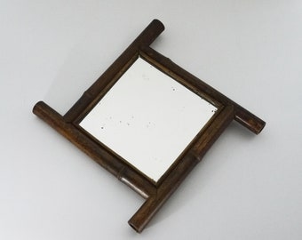 Vintage Square Bamboo Frame Mirror