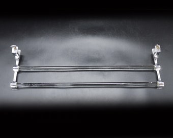 French Art Deco Double Glass Towel Holder