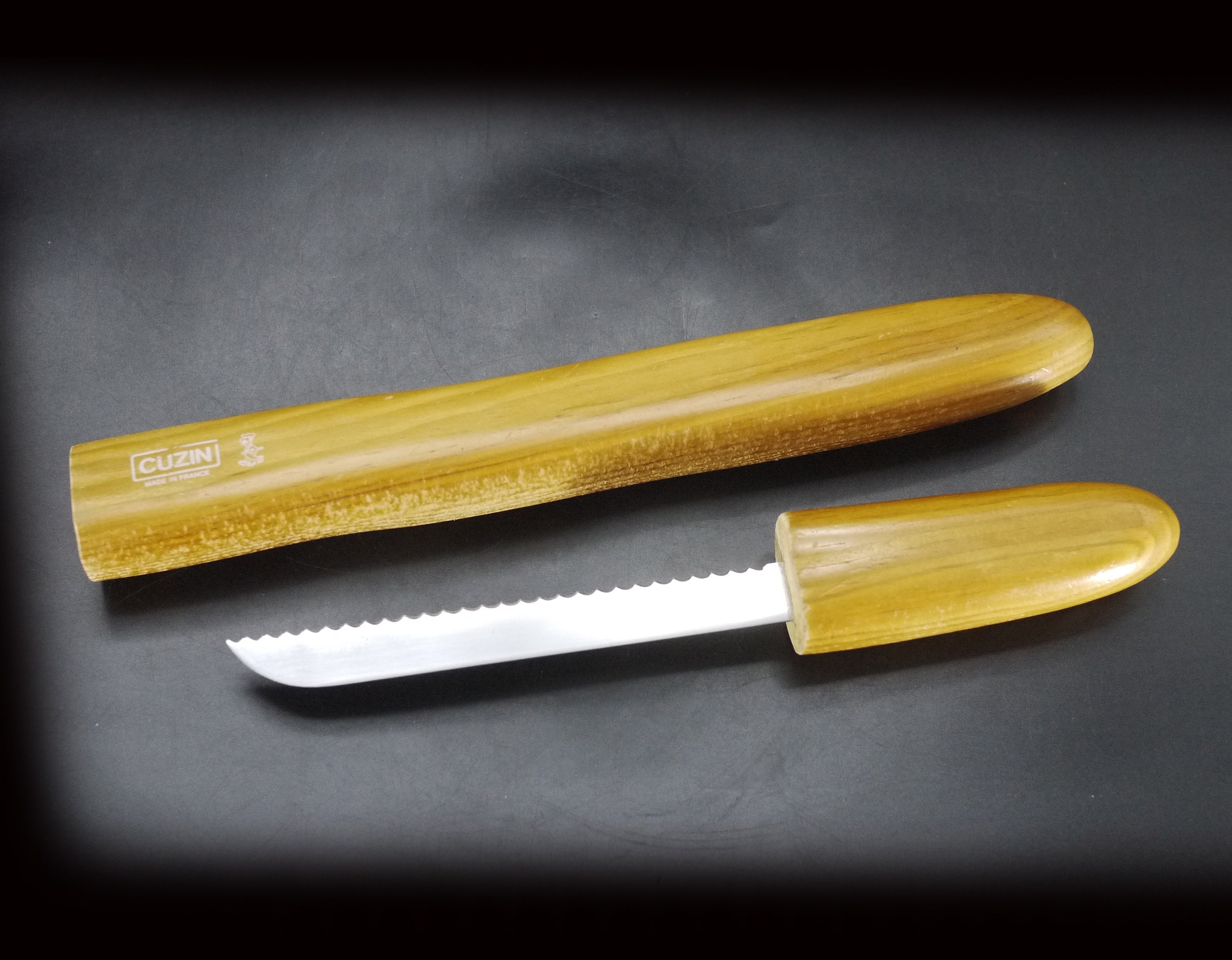 Vintage Cuzin Wood Baguette Bread Knife Etsy