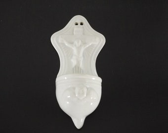Antique Ceramic Holy Water Font by Onnaing