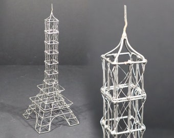 Vintage French Wire Eiffel Tower Sculpture