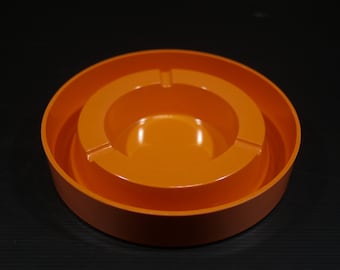 Vintage Orange Melamine Ashtray, Italian Design Mebel