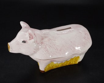 Vintage French Pig Tureen Money Box - Rustic Kitchen Decor
