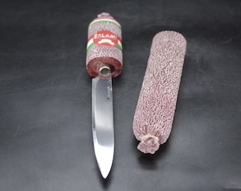 French Sausage Knife Vintage Salami Slicing Knife, Funny Kitchen