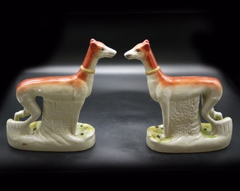 Antique Staffordshire Greyhounds, S/2