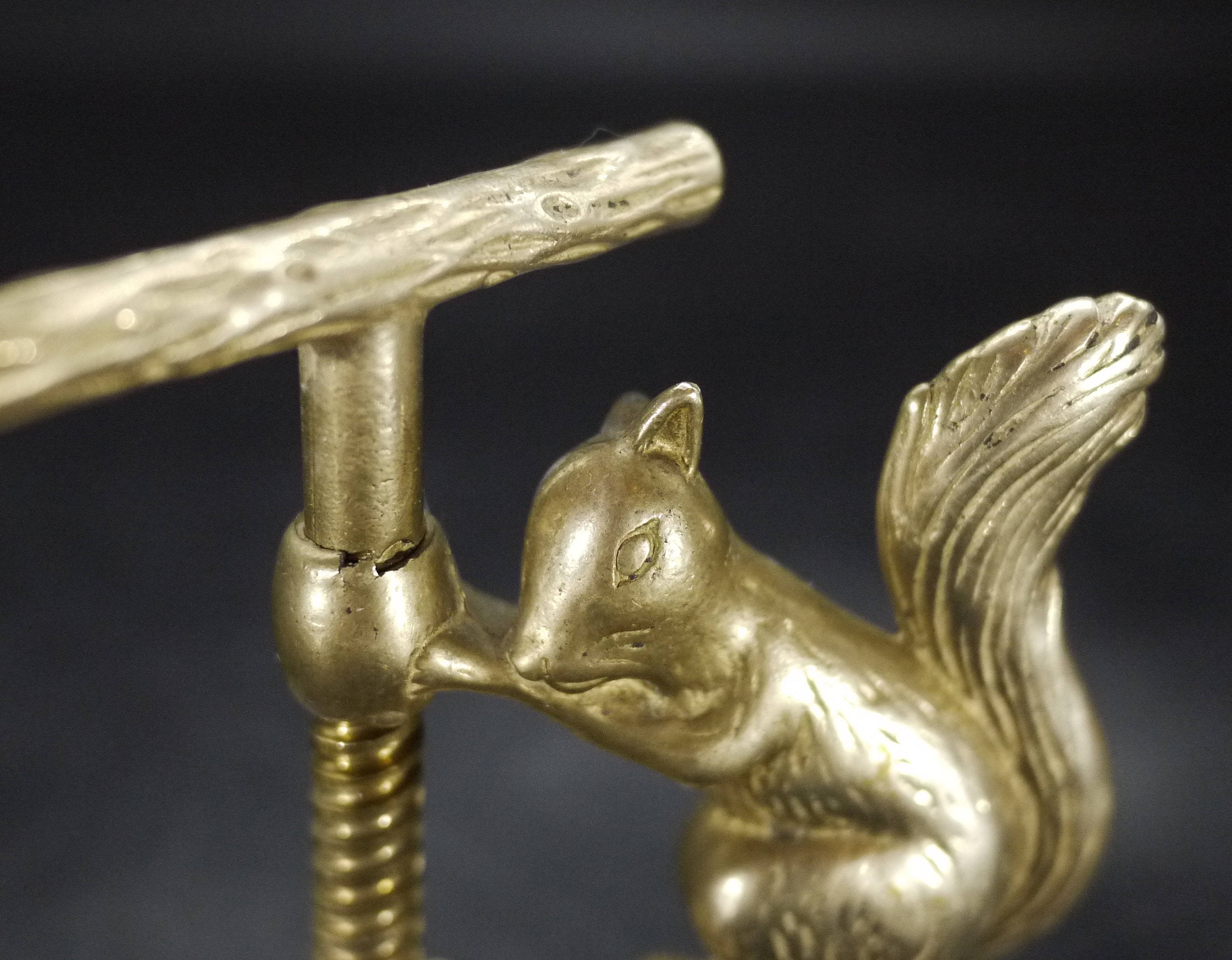 French Brass Nutcracker Figural Squirrel