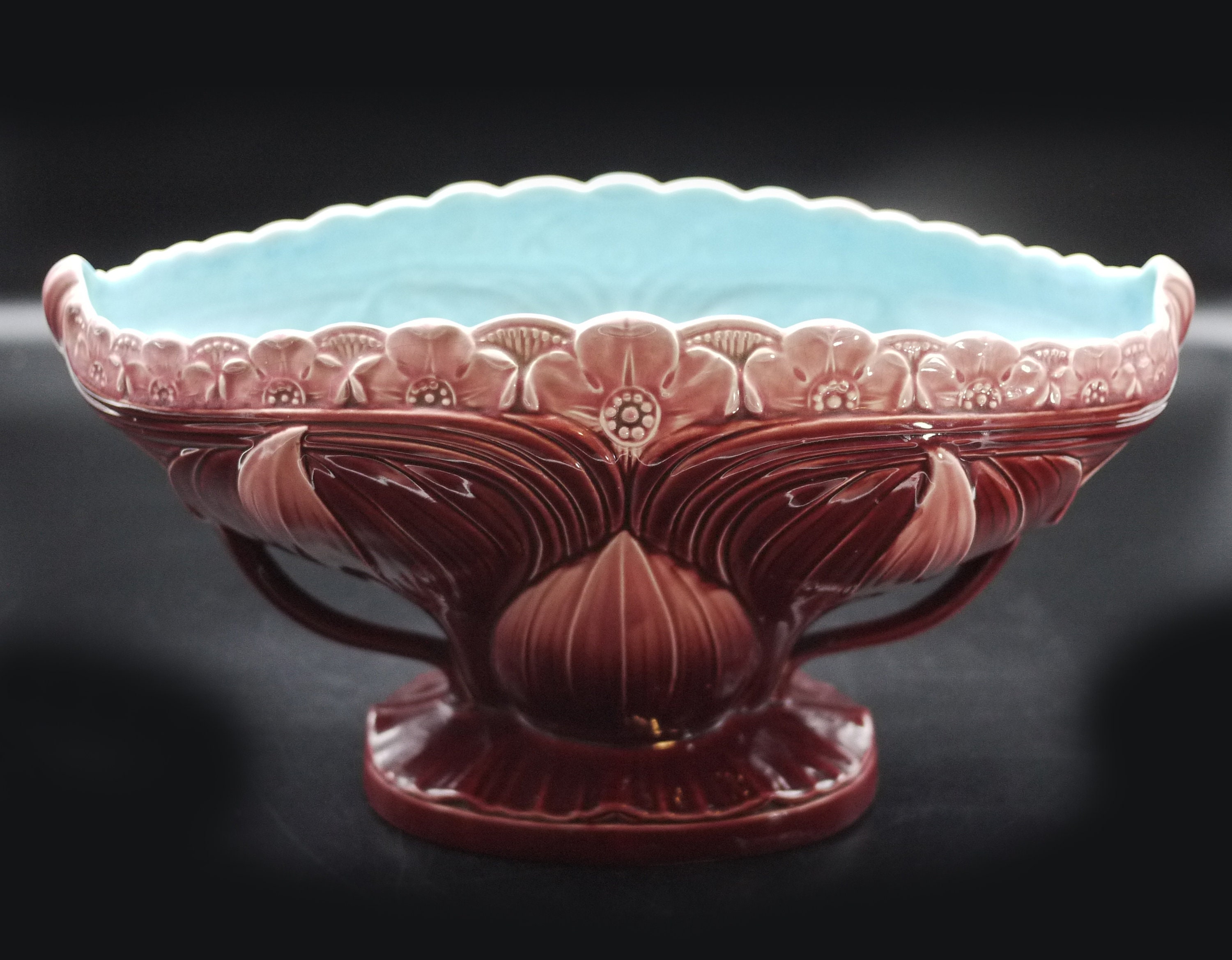 Antique French Majolica Art Nouveau Planter