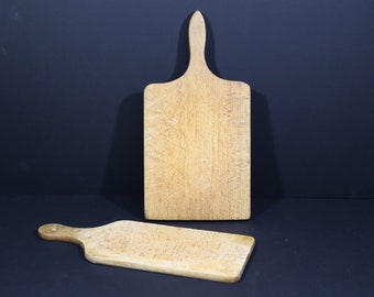 Vintage French Breadboard set of 2 Farmhouse Wooden Cutting Boards Rustic Kitchen Decor