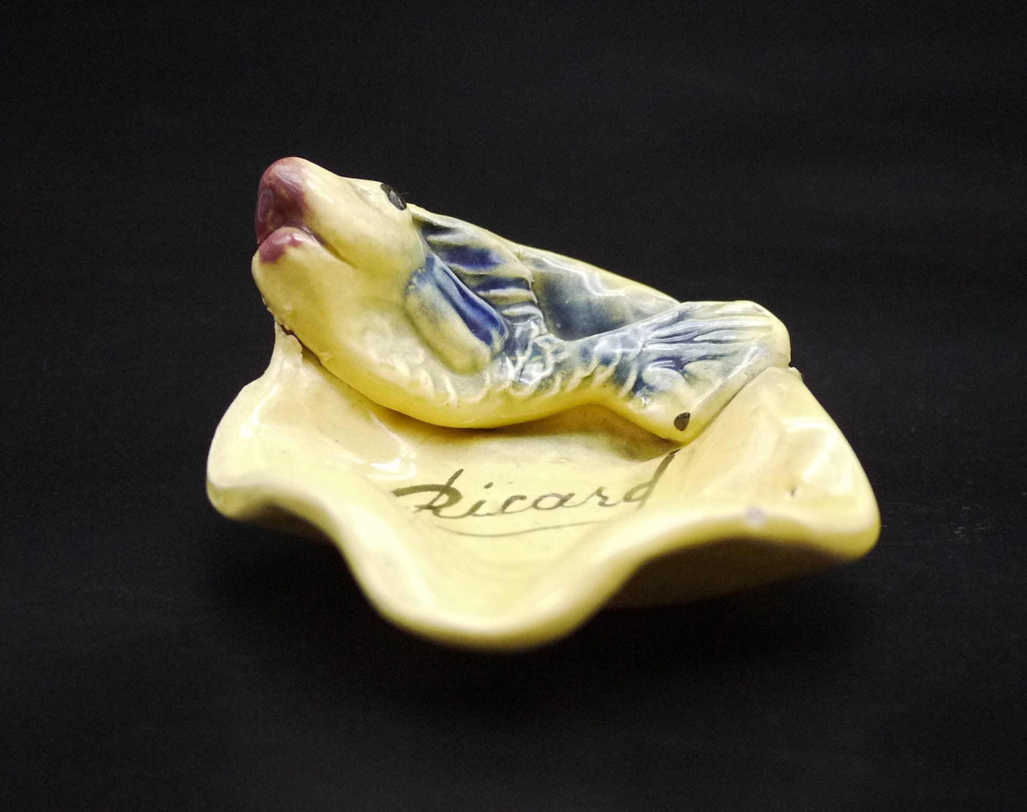 French Ceramic Ricard Fish Ashtray