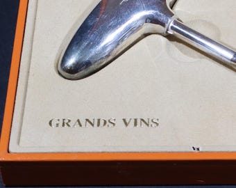 Vintage 1970s French Corkscrew in Silver Plated by Saint Hilaire Paris