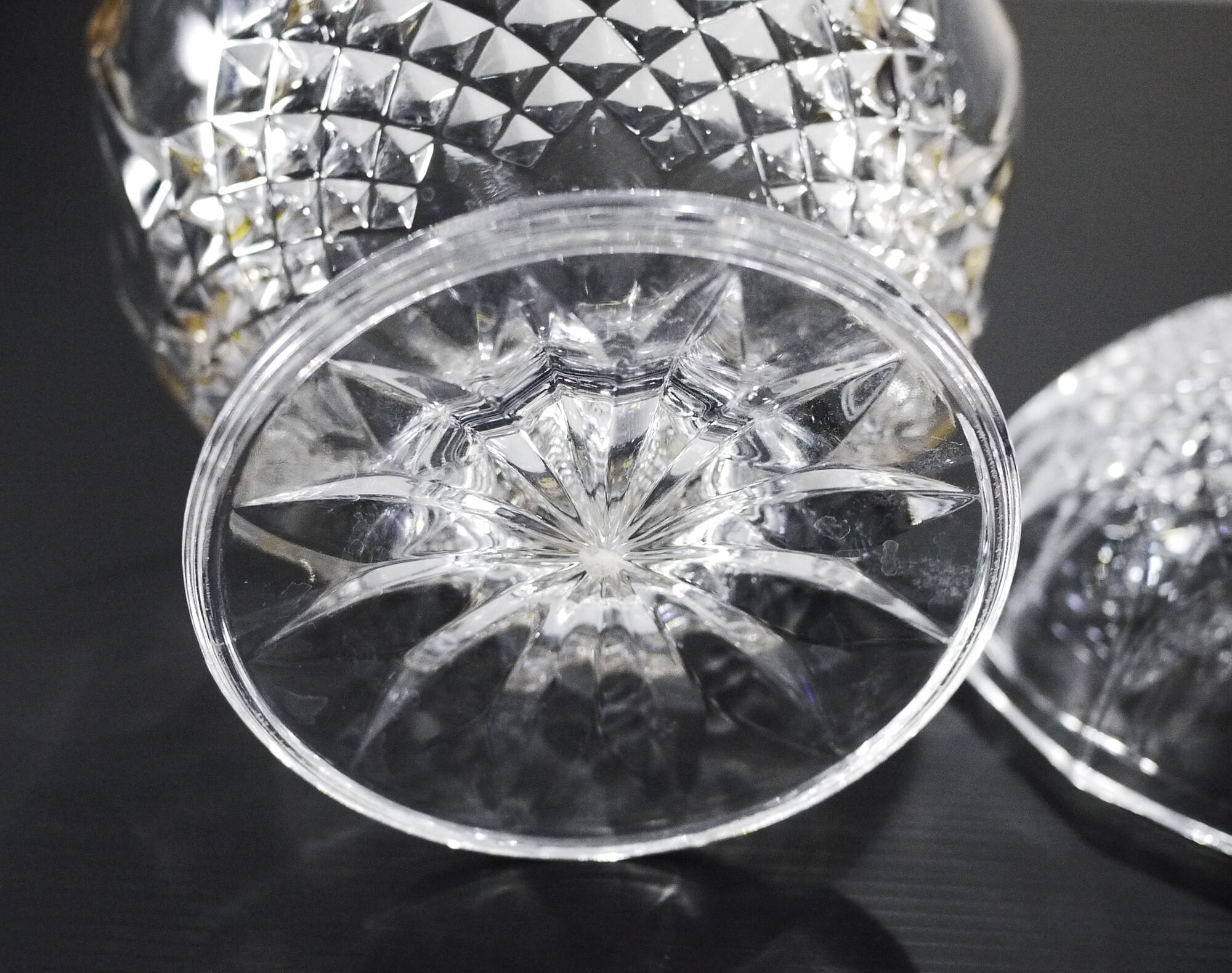 French Vintage Crystal Candy Dish with Lid