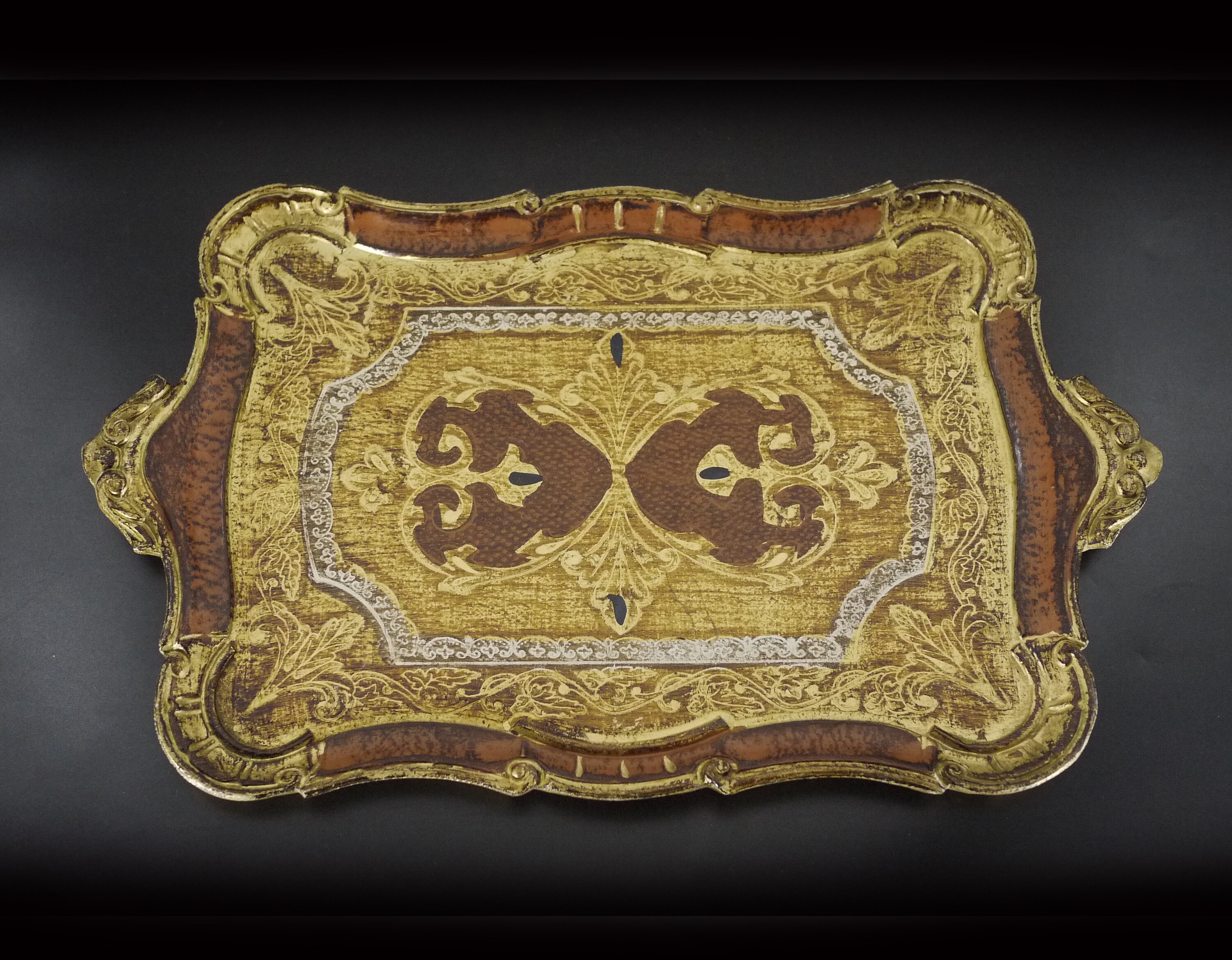 Baroque Florentine Wood Large Serving Tray