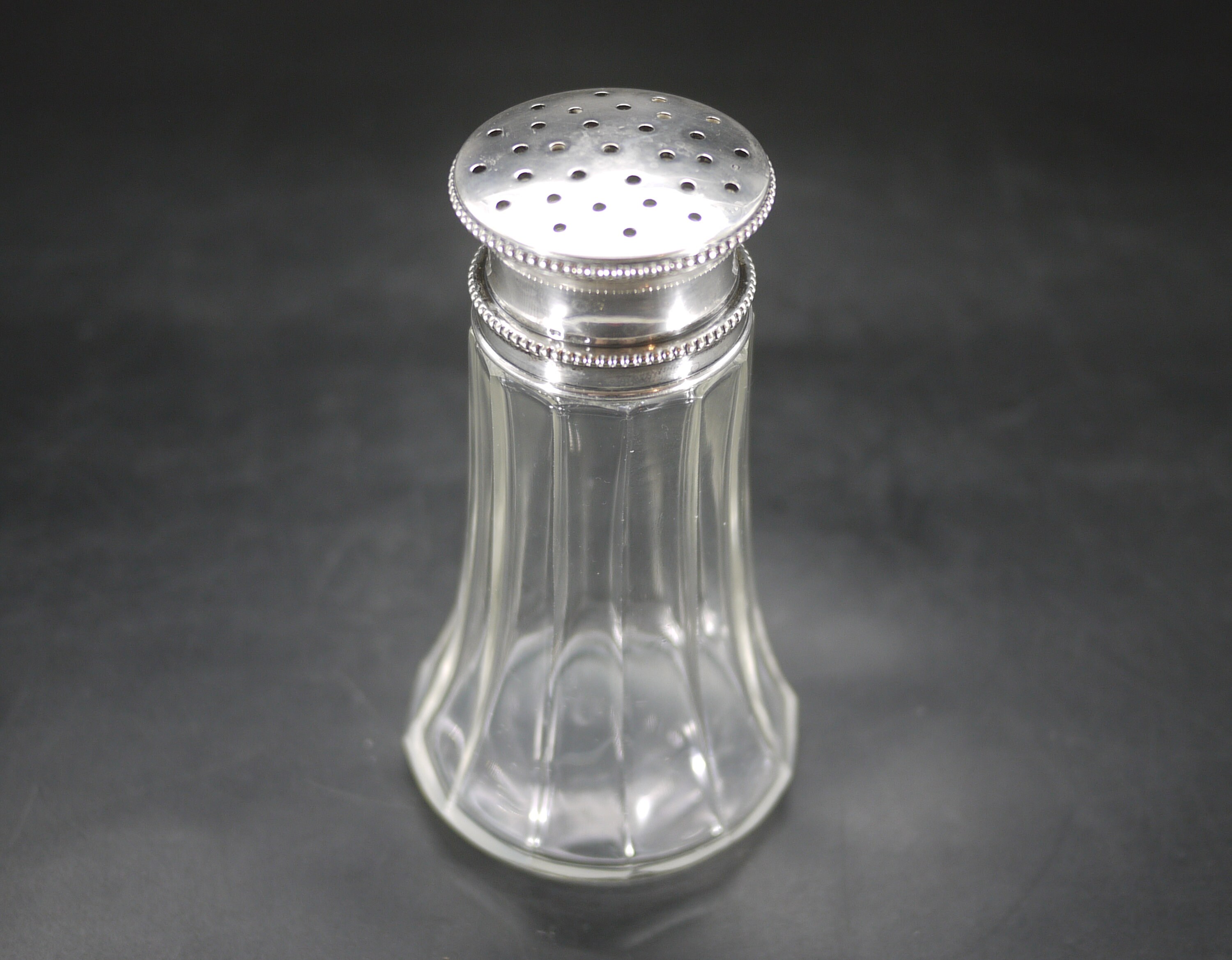 Antique French Sterling Silver & Crystal Sugar Shaker