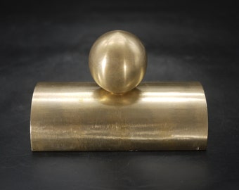 Art Deco Polished Cast Brass Modern Paperweight