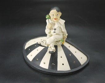 French Pierrot Clown Lollipop Holder Vintage Party Supplies Birthday Decor
