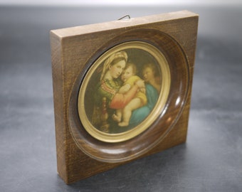 Vintage Miniature Madonna of the Chair by Raphael