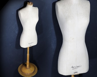 Antique Mannequin Dress Form Miniature French Tailors Dummy with Stand Store Display Half Lady Mannequin