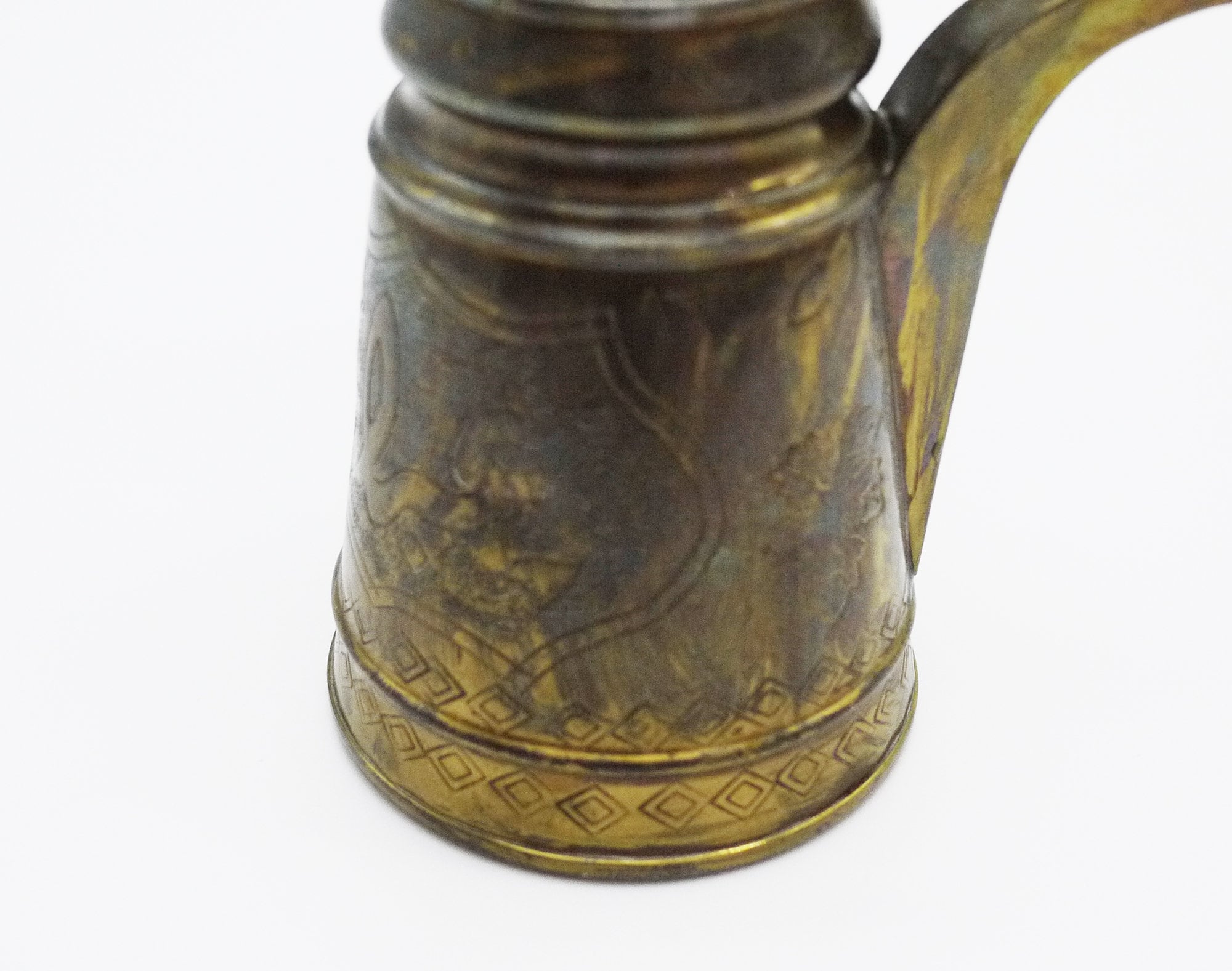 Turkish Coffee Pot, Hand Carved Brass Lidded Coffee Pot Cezve Istanbul