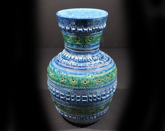 Vintage Bitossi Rimini Blue Vase by Aldo Londi