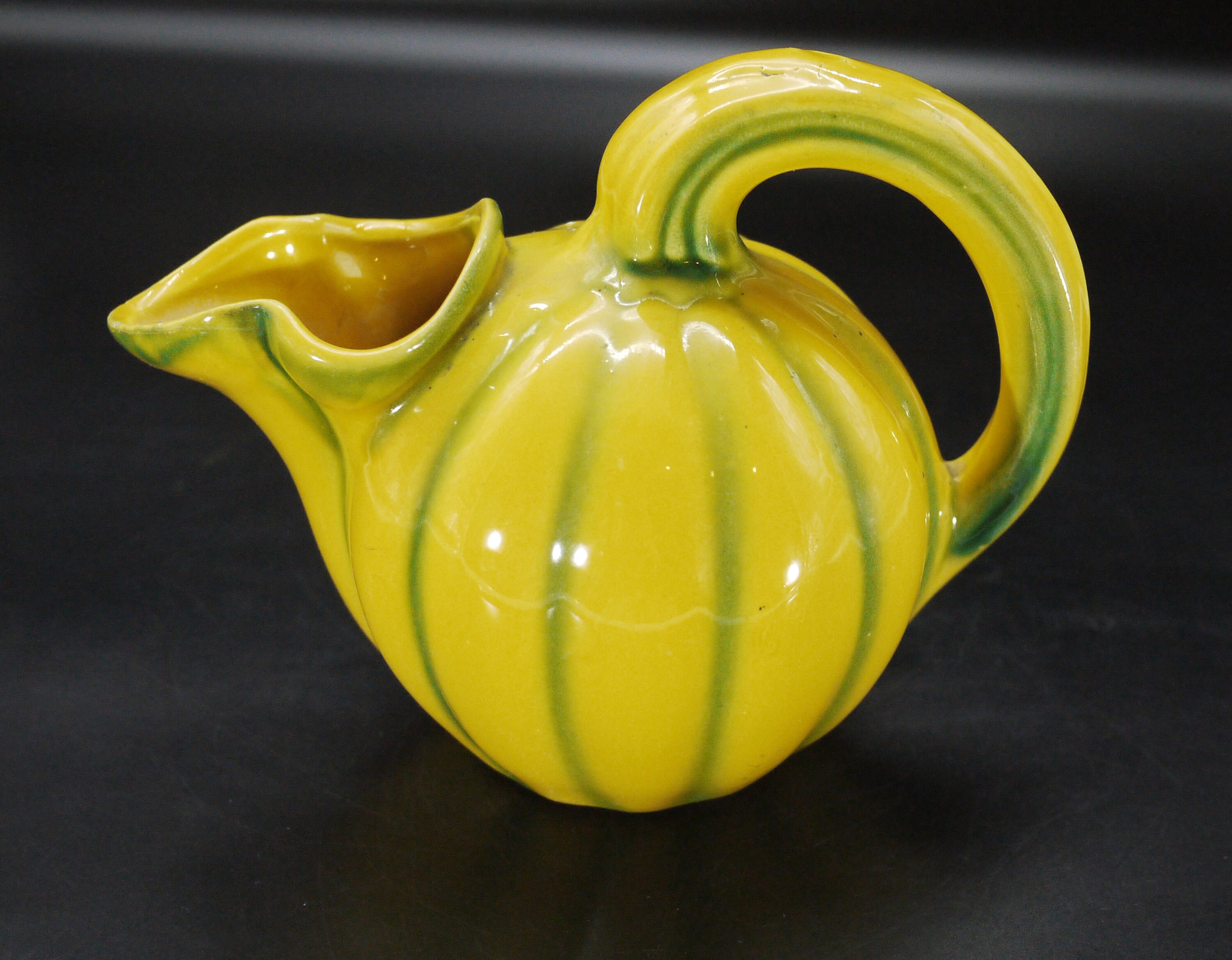 French Ceramic Pumpkin Or Melon Water Jug
