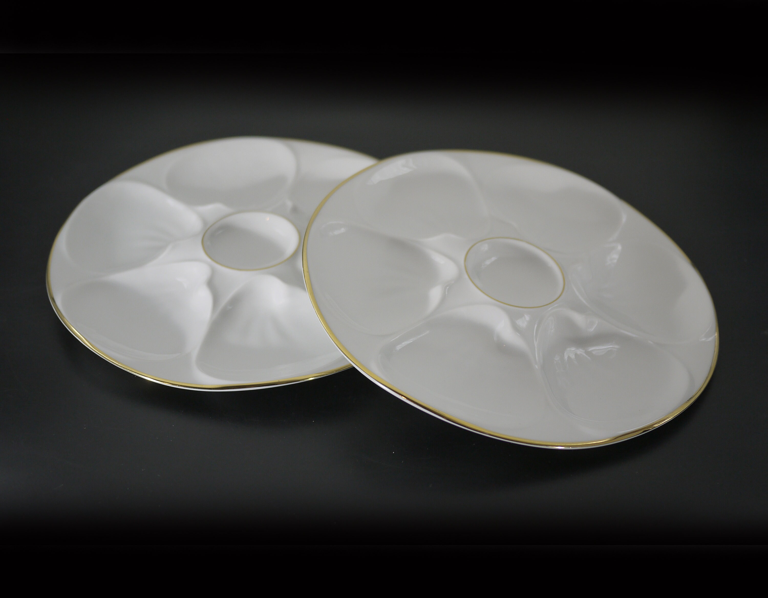 Vintage Gilded Porcelain Oyster Plates by Edelstein Bavaria Etsy