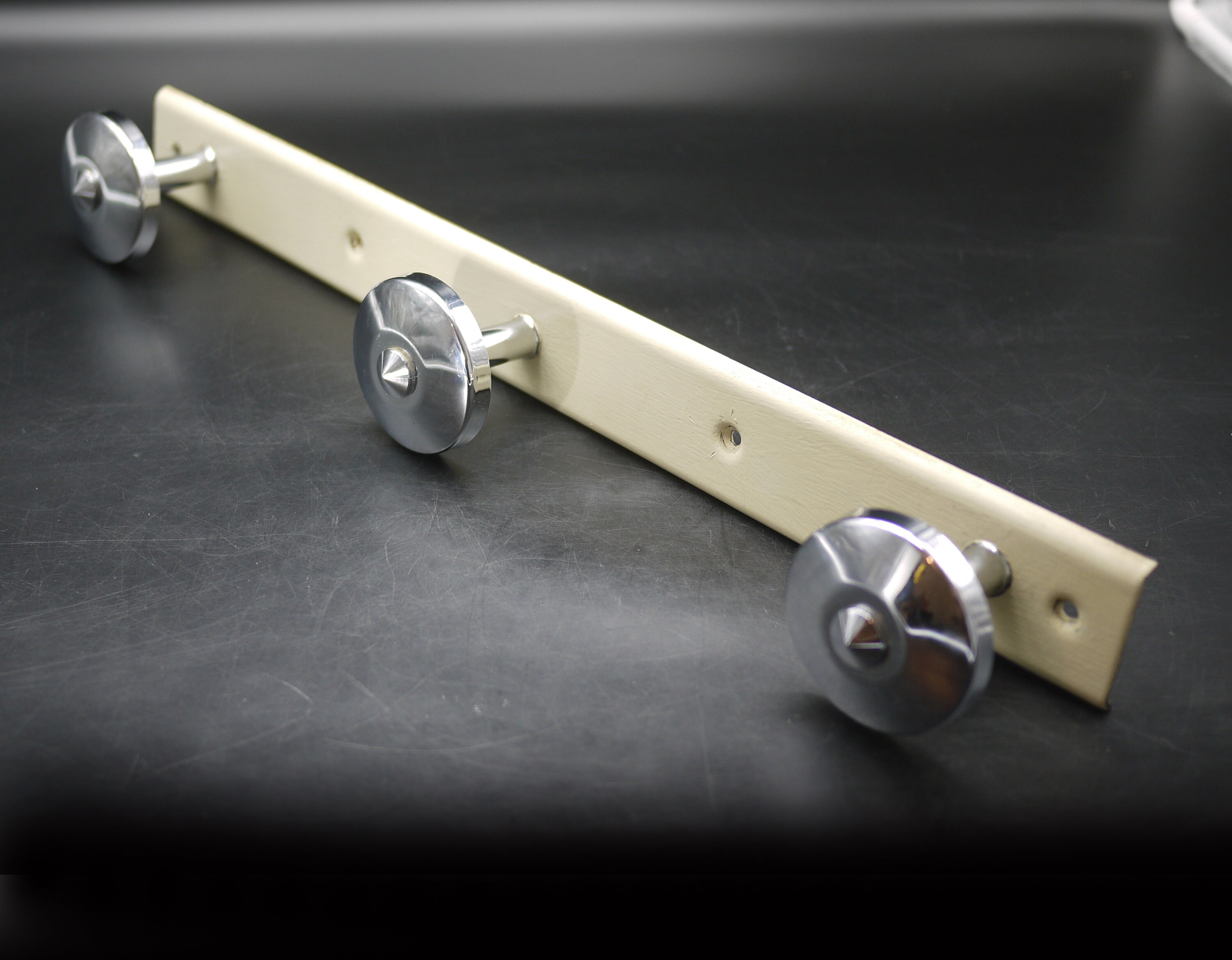 Vintage French Chrome Metal Coat Hooks