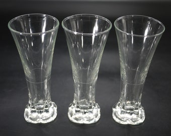 French 1930s Pastis Glasses with Petal Base, S/3